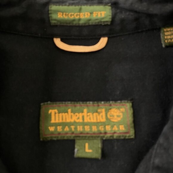 Timberland Weathergear Rugged Fit Shirt Men's Large L/S Button Front Navy Blue - Picture 8 of 11